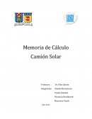 Construcción de memoria de cálculo camion solar.