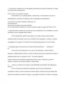 ¿Qué factores contribuyeron a un desempeño tan deficiente por parte de EuroDisney a lo largo de su primer año de operaciones?. Página 1