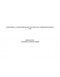 INFORME SOBRE LA NUTRICION. Página 1