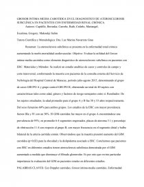 GROSOR INTIMA-MEDIA CAROTIDEA EN EL DIAGNÓSTICO DE ATEROSCLEROSIS SUBCLÍNICA EN PACIENTES CON ENFERMEDAD RENAL CRÓNICA.. Página 1