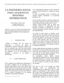 LA INGENIERIA SOCIAL PARA ATAQUES EN SISTEMAS INFORMATICOS