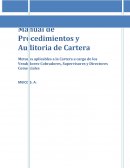 Manual de Procedimientos y Auditoria de Cartera