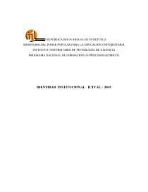 PROGRAMA NACIONAL DE FORMACIÓN EN PROCESOS QUIMICOS. Página 1