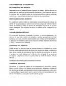 CARACTERÍSTICAS DE UN SERVICIO