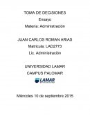 TOMA DE DECISIONES. ensayo