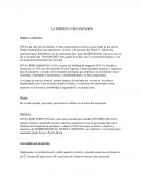 LA EMPRESA U ORGANIZACIÓN