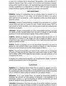 Contrato de Transporte que celebraran por una parte el señor C. juan Vargas Pérez
