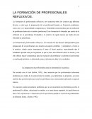 LA FORMACIÓN DE PROFESIONALES REFLEXIVOS.
