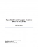 Ensayo : Capacitación continua para docentes en aulas inclusivas