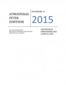 ATMOSFERAS. PETER ZUMTHOR