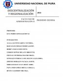 DESCENTRALIZACIÓN Y REGIONALIZACIÓN