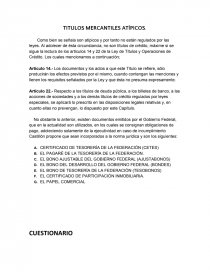 TITULOS MERCANTILES ATÍPICOS.. Página 1