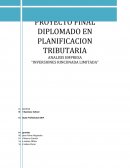 PROYECTO FINAL DIPLOMADO EN PLANIFICACION TRIBUTARIA
