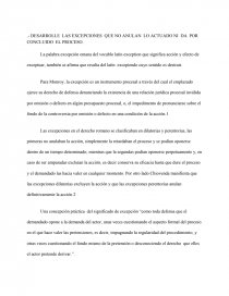 LAS EXCEPCIONES QUE NO ANULAN LO ACTUADO NI DA POR CONCLUIDO EL PROCESO.. Página 1