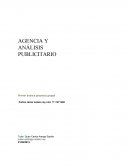 Agencia y análisis publicitario Primer avance proyecto grupal