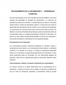 Procesamiento de la informacion y aprendizaje cognitivo cap 7