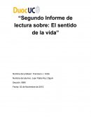 Segundo Informe de lectura sobre: El sentido de la vida