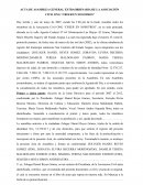 Acta de asamblea general extraordinaria de la asociación civil ong “Creer en nosotros”