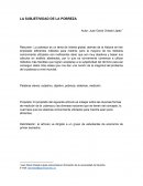 LA SUBJETIVIDAD DE LA POBREZA