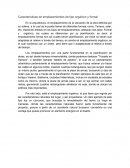 Características de emplazamientos de tipo orgánico y formal