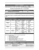 PLAN DE GESTION DE LA CALIDAD Política de Calidad del Proyecto