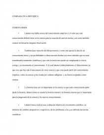 COMPARATIVA HISTORICA COMENTARIOS Lakatos. Página 1