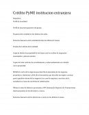 Crédito PyME institucion extranjera