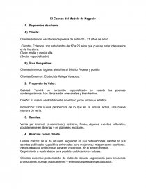 El Canvas del Modelo de Negocio. Página 1