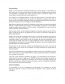 Factores politicos. Factores tecnológicos