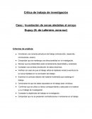 Critica de trabajo de investigación