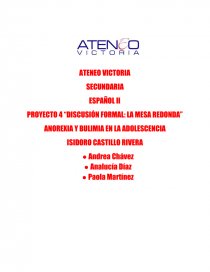 ESPAÑOL II PROYECTO 4 “DISCUSIÓN FORMAL: LA MESA REDONDA”. Página 1