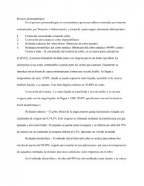 Proceso pirometalúrgico. Página 1