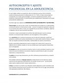 AUTOCONCEPTO Y AJUSTE PSICOSOCIAL EN LA ADOLESCENCIA