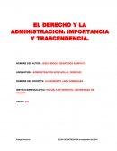 EL DERECHO Y LA ADMINISTRACION IMPORTANCIA Y TRASCENDENCIA