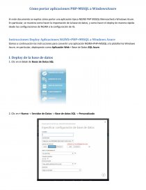 Como portar aplicaciones PHP MSSQL a Windows Azure. Página 1