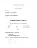 ECUACIONES CUADRATICAS CARACTERISTICAS