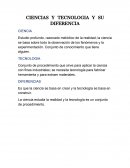CIENCIAS Y TECNOLOGIA Y SU DIFERENCIA