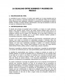LA IGUALDAD ENTRE HOMBRES Y MUJERES EN MEXICO