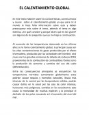 EL CALENTAMIENTO GLOBAL aracterísticas, consecuencias y causas