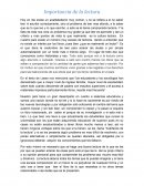 Importancia de la lectura. comprensión lectora