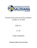 Resumen de las ponencias de los presidentes reunidos en la ONU