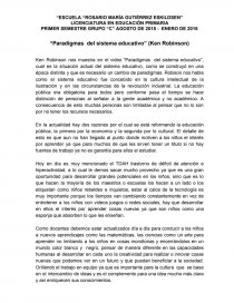Paradigmas Del Sistema Educativo Ken Robinson Síntesis Mayovis