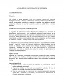 Actividades de los estudiantes de enfermeria: Salud reproductiva