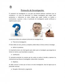 El Protocolo de Investigación. Página 1