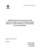 Relación entre la nueva inserción del Campus Creativo de la Universidad Andrés Bello en un barrio bohemio