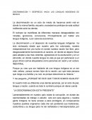 DISCRIMINACION Y DESPRECIO HACIA LAS LENGUAS INDIGENAS DE MEXICO