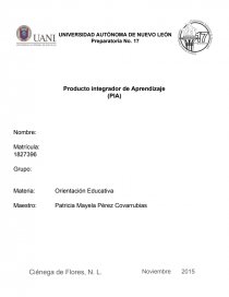 Pia de orientacion. MATRÍZ DE ESTRATEGIAS DE APRENDIZAJE. Página 1