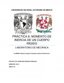 PRÁCTICA 6: MOMENTO DE INERCIA DE UN CUERPO RÍGIDO