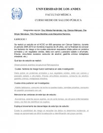 EJERCICIO 1 Se realizó un estudio en el HCSC en 800 personas con Cáncer Gástrico. Página 1