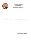 El uso de las Nuevas Tecnologías de la Información y Comunicación en el Estado de Sonora